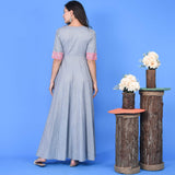Grey Button Dress