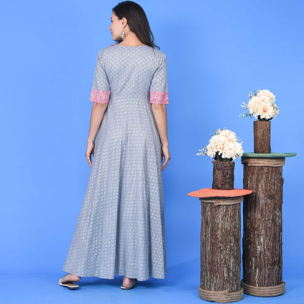 Grey Button Dress