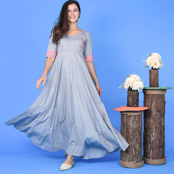 Grey Button Dress