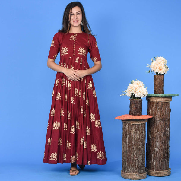 Lotus Print Dress