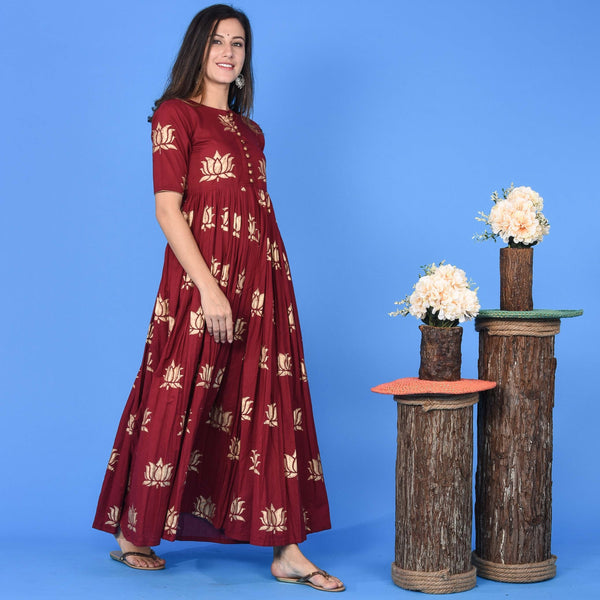 Lotus Print Dress