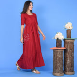 Burgundy Pocket Dress