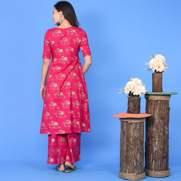 Rani Elephant Kurta Set