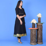 Black Lapa Kurta Set