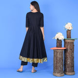 Black Lapa Kurta Set