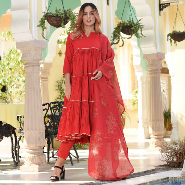 Sunset Red Suit Set