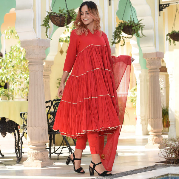 Sunset Red Suit Set