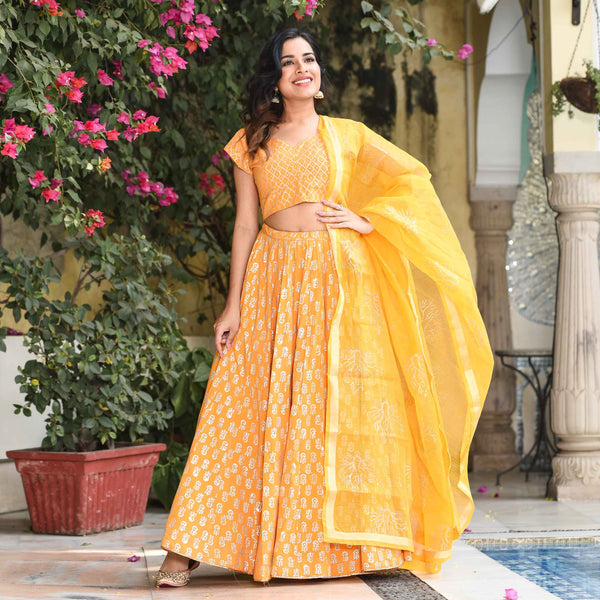 Fire Orange Lehenga Set