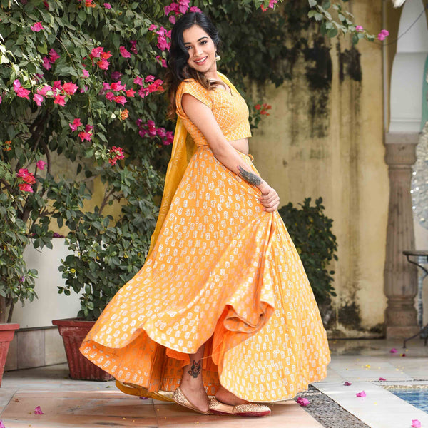 Fire Orange Lehenga Set