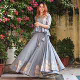 Grey Jacket Lehenga Set