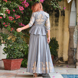 Grey Jacket Lehenga Set