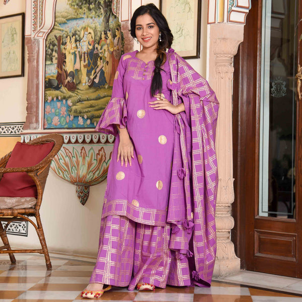 Purple Dots Suit Set