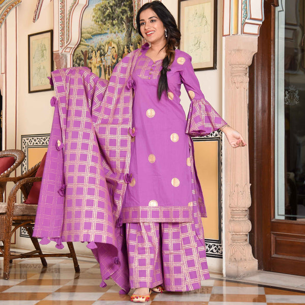 Purple Dots Suit Set