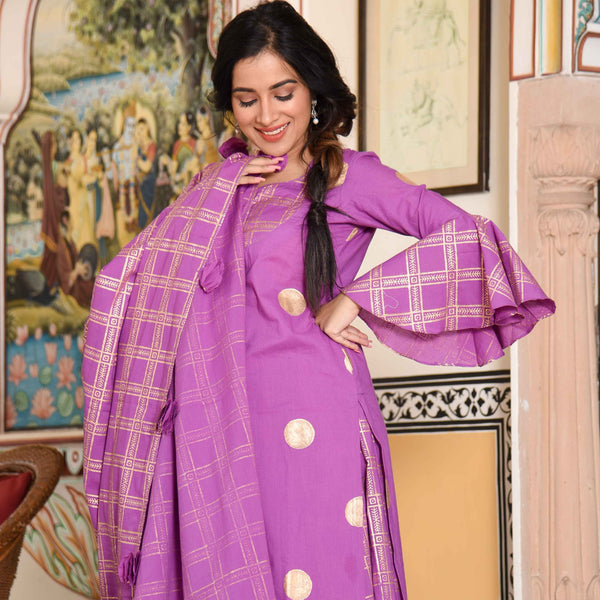 Purple Dots Suit Set