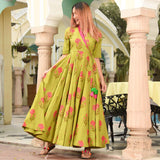 Burst Green Cotton Dress