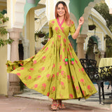 Burst Green Cotton Dress