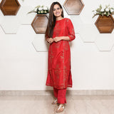 Ruby Red Kota Kurta Set
