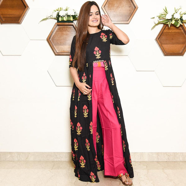 Black Pink Tassels Set