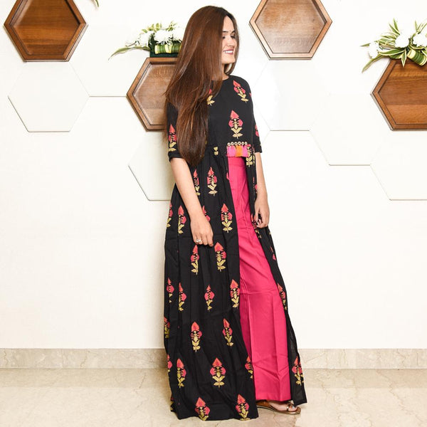 Black Pink Tassels Set