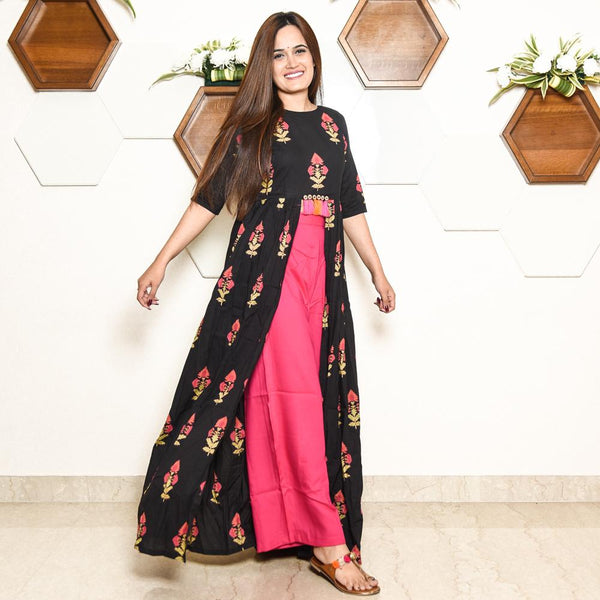 Black Pink Tassels Set