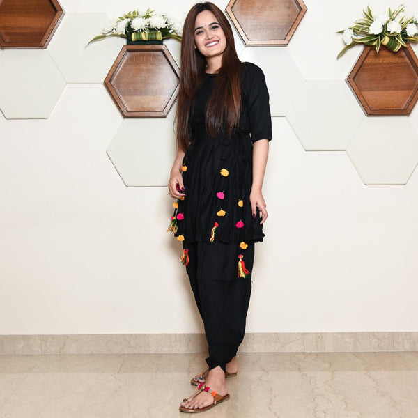 Black Dhoti Set