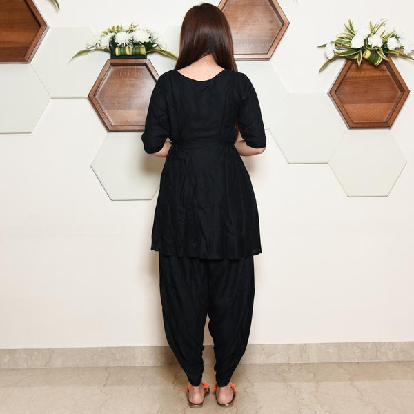 Black Dhoti Set