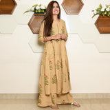 Beige Orange Butta Suit