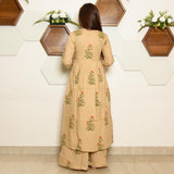 Beige Orange Butta Suit