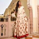 Red Attached Dupatta Dress