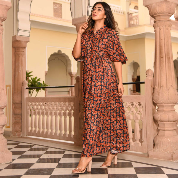 Bell Sleeved Floral Dress