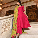 Pink Green Suit Set