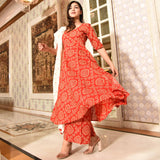 Red Bandhani Suit Set