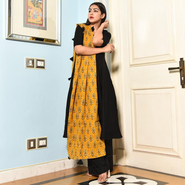 Black Yellow Suit Set