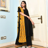 Black Yellow Suit Set