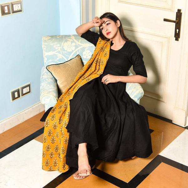Black Yellow Suit Set