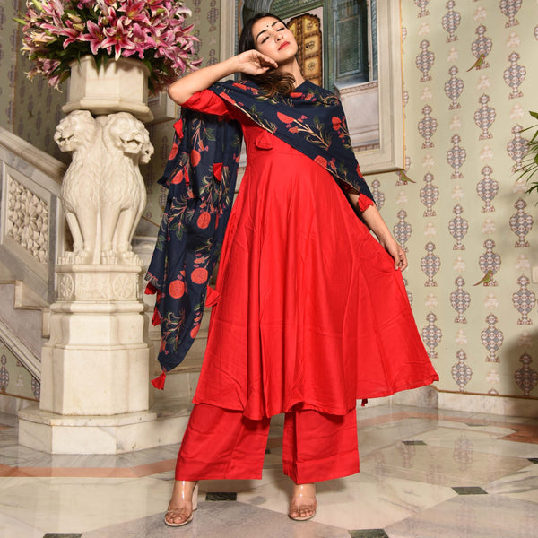 Red Blue Suit Set
