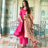 Chanderi Dupatta Suit Set