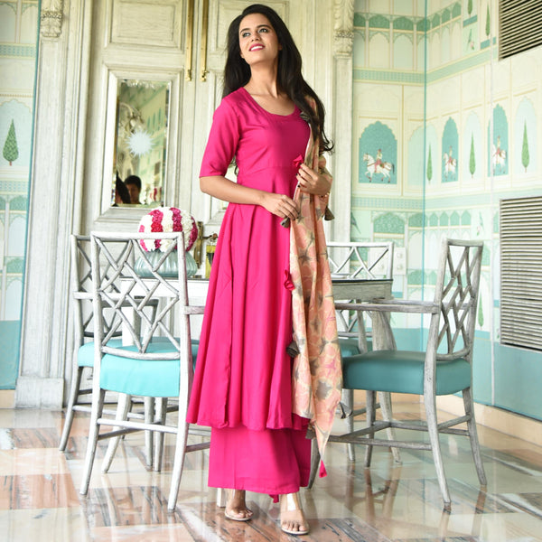 Chanderi Dupatta Suit Set