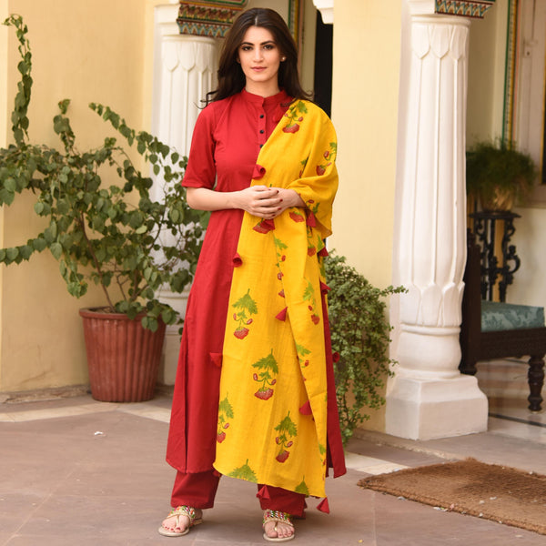 Red Yellow Tassels Suit