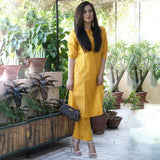 Mustard Kota Kurta Set