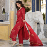 Sheer Red Suit Set