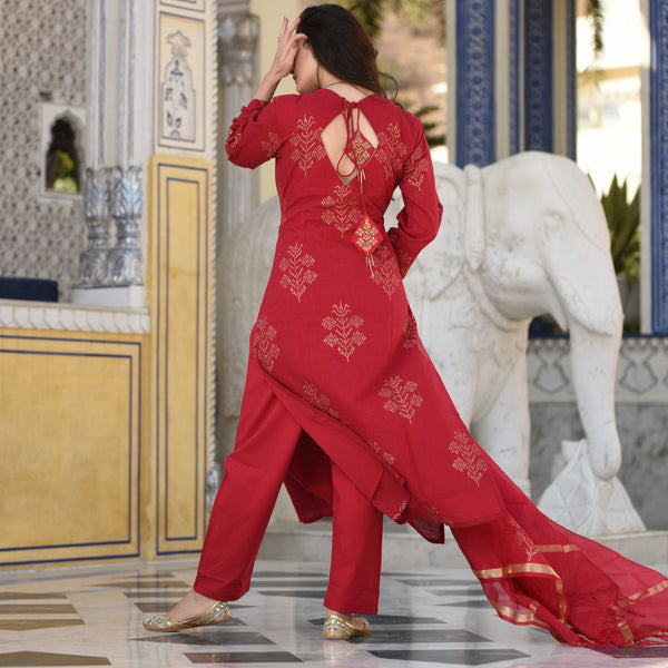 Sheer Red Suit Set