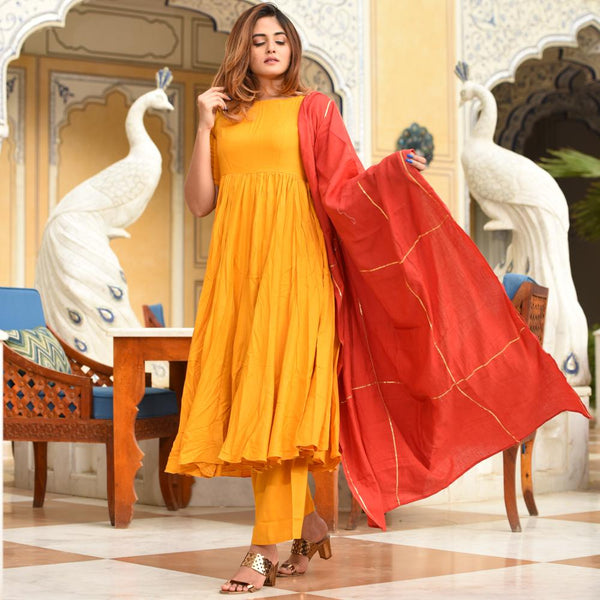 Mustard Red Suit Set