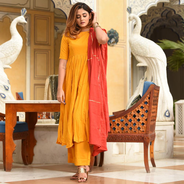 Mustard Red Suit Set