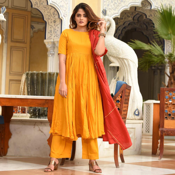 Mustard Red Suit Set