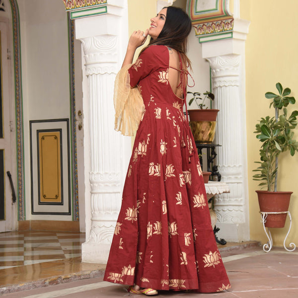 Frill Dress In Lotus
