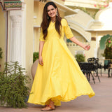 Lemon Puff Cotton Dress