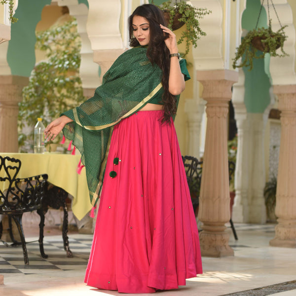 Emerald Accent Lehenga Set