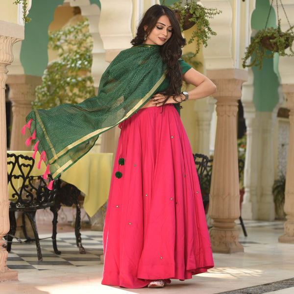 Emerald Accent Lehenga Set