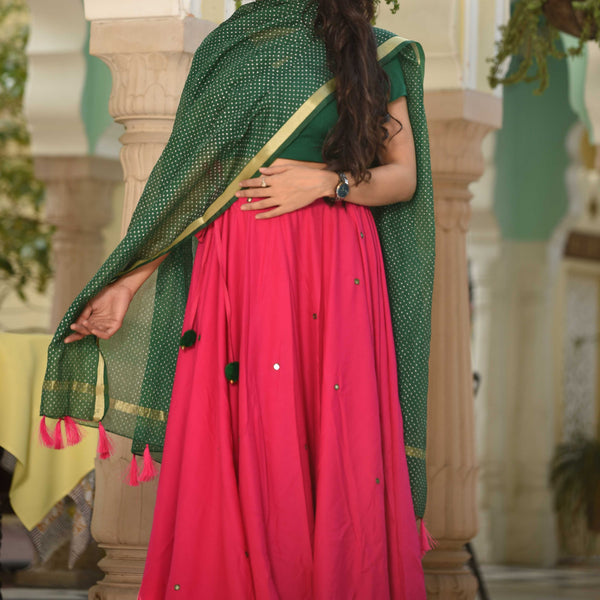 Emerald Accent Lehenga Set